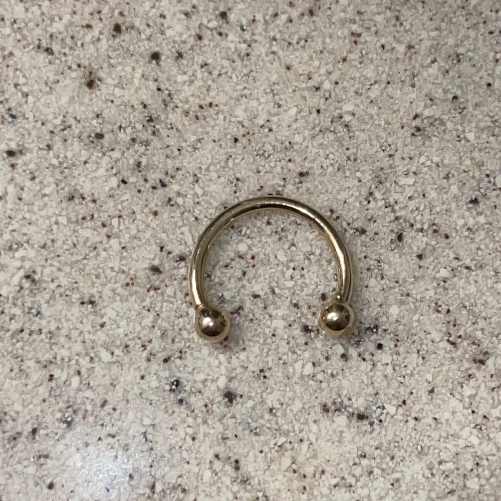 Gold septum Horseshoe Barbell
